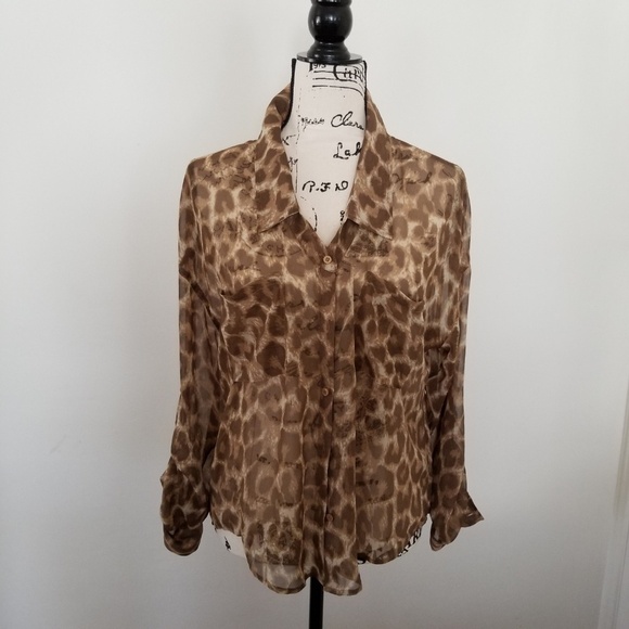 Free People Leopard Print Sheer Blouse - Picture 8 of 8